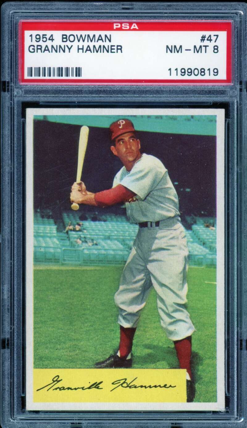 Granny Hamner Card 1954 Bowman #47 PSA 8 Image 1
