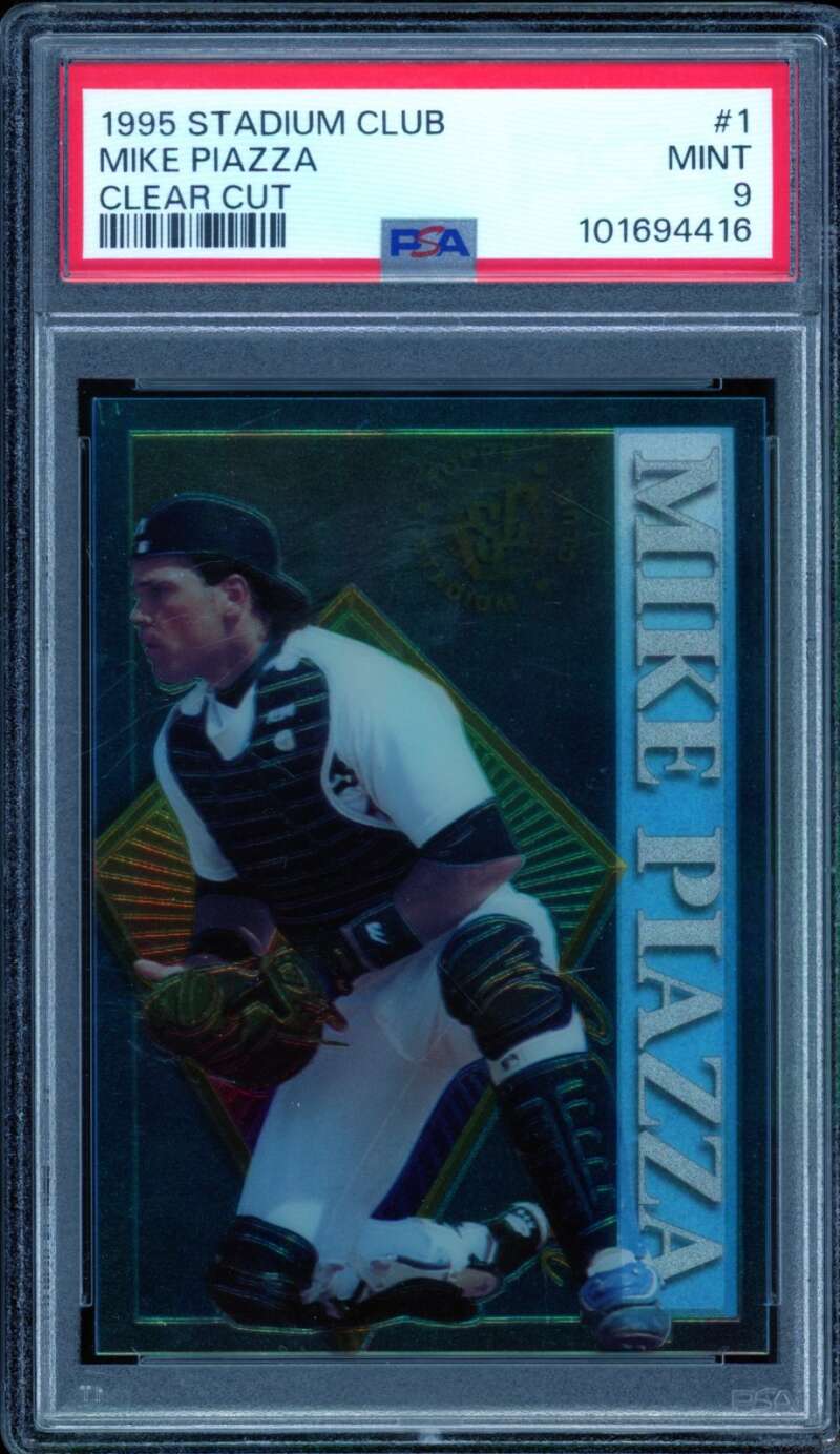 Mike Piazza Card 1995 Stadium Club Clear Cut #1 PSA 9 Image 1