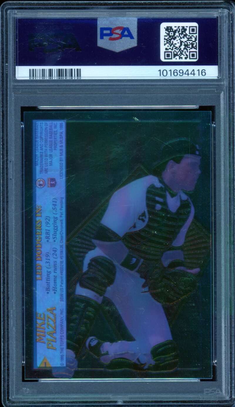 Mike Piazza Card 1995 Stadium Club Clear Cut #1 PSA 9 Image 2