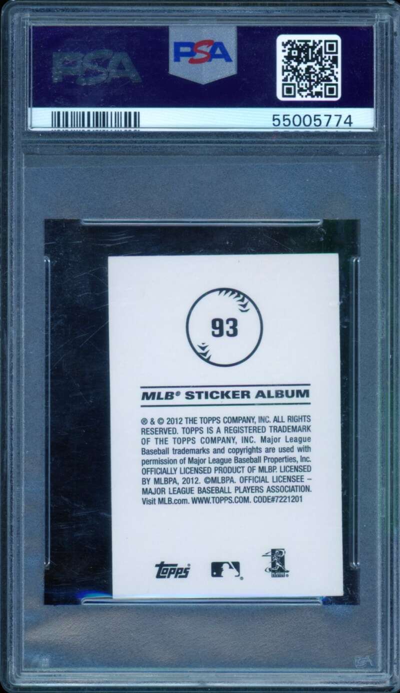 Mike Trout Card 2012 Topps Stickers #93 PSA 5 Image 2