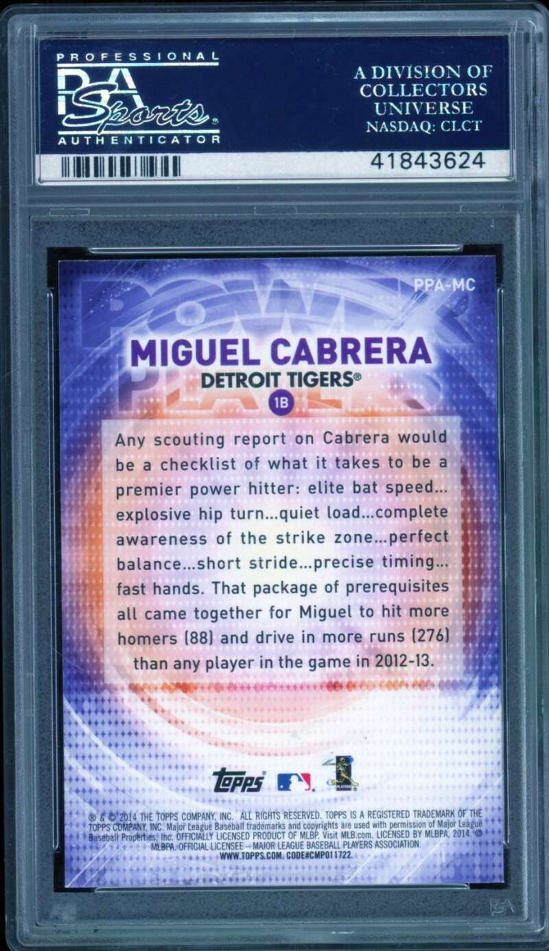 Miguel Cabrera Card 2014 Topps Update Power Players (pop 8) #PPAMC PSA 10 Image 2
