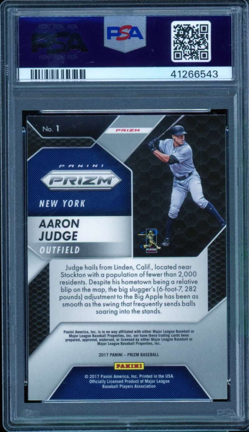 Aaron Judge Rookie Card 2017 Panini Chronicles Prizm #1 PSA 9 Image 2