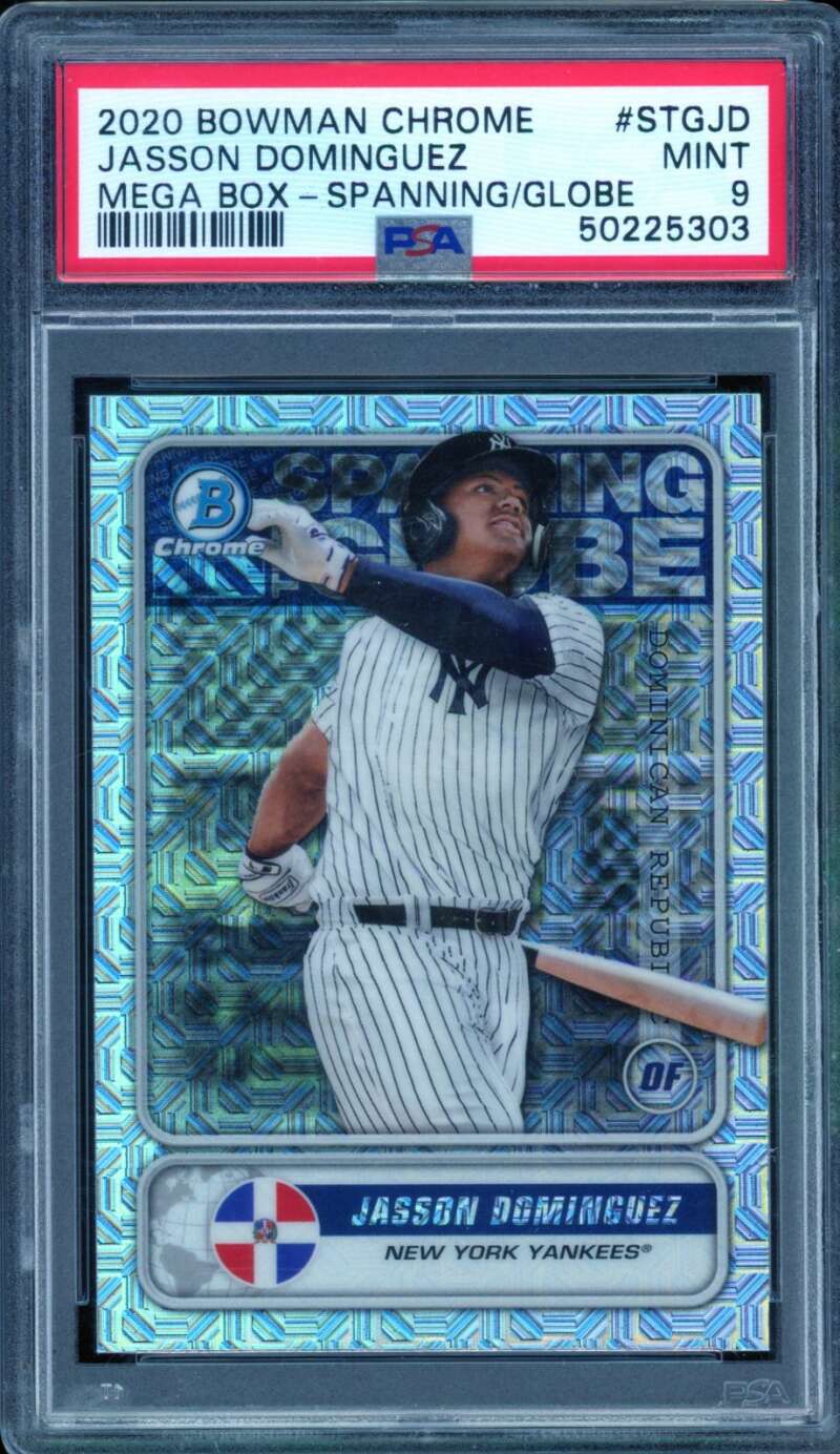 Jasson Dominguez Rookie 2020 Bowman Chrome Mega Box Spanning Globe #STGJD PSA 9 Image 1