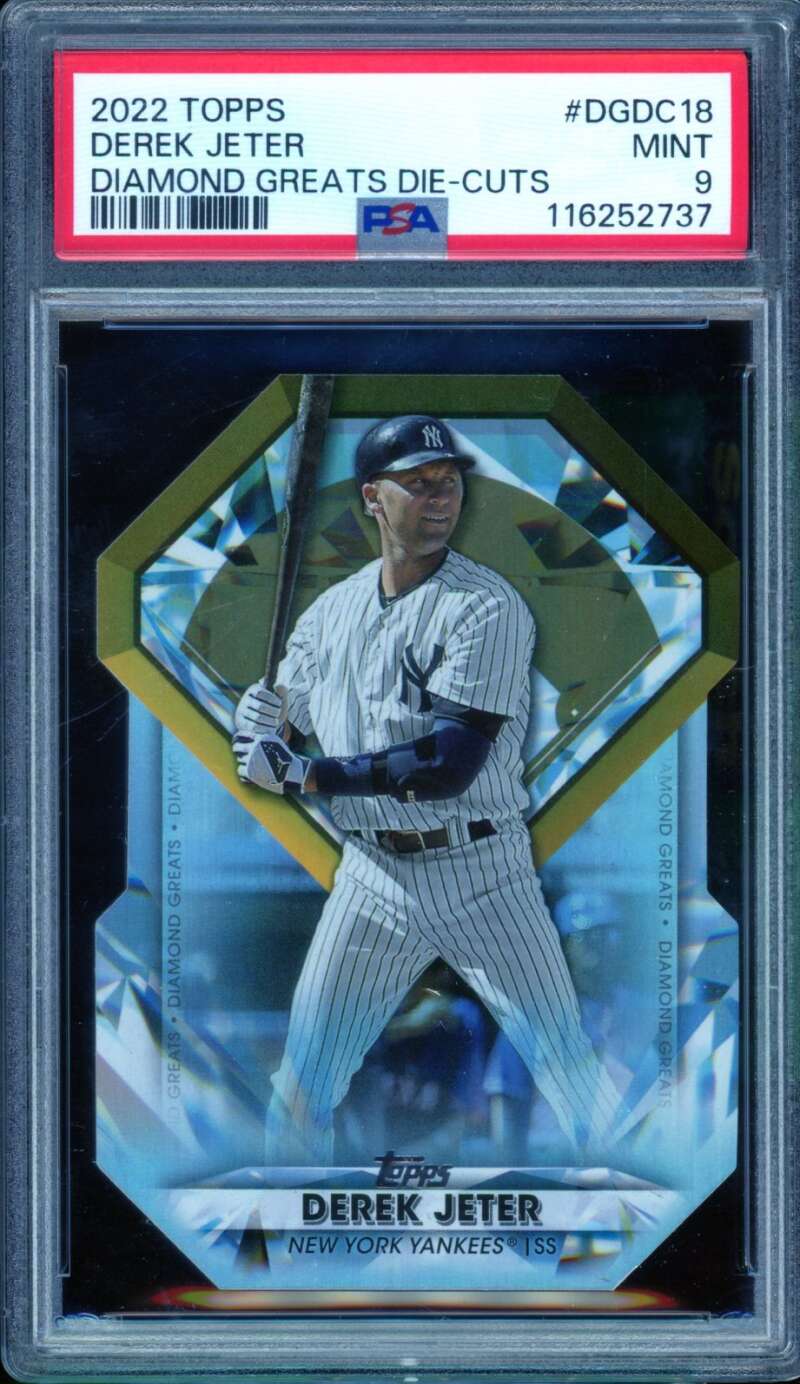 Derek Jeter Card 2022 Topps Diamond Greats Die-Cuts #DGDC18 PSA 9 Image 1