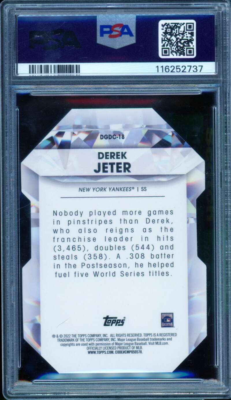 Derek Jeter Card 2022 Topps Diamond Greats Die-Cuts #DGDC18 PSA 9 Image 2