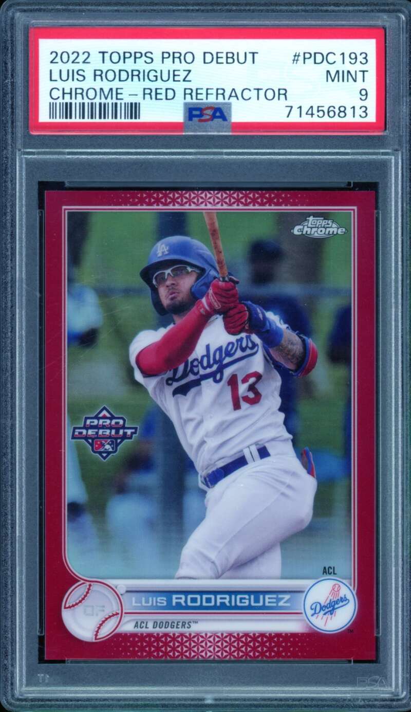 Luis Rodriguez 2022 Topps Pro Debut Chrome Red Refractor (1/5) #Pdc193 PSA 9 Image 1