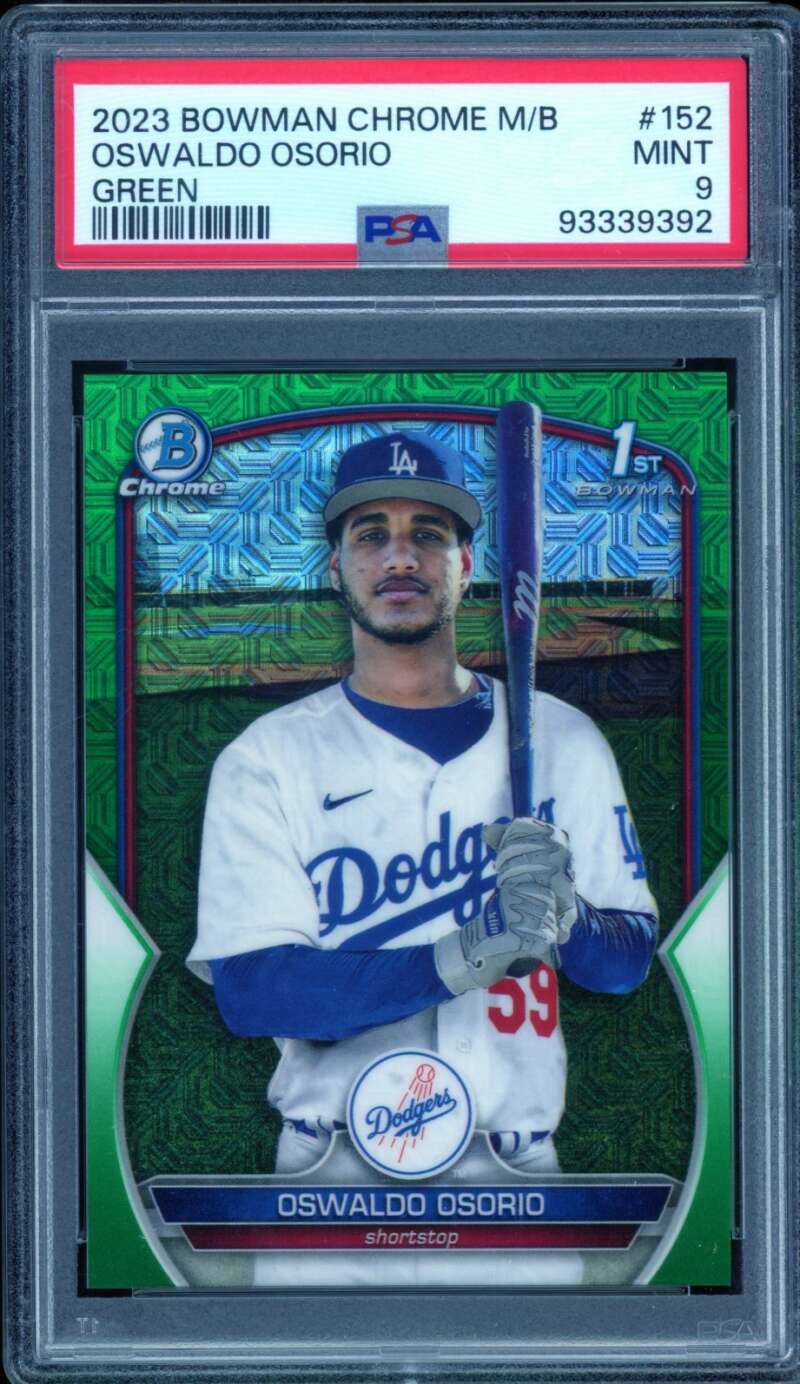 Oswaldo Osorio Rookie Card 2023 Bowman Chrome Mega Box Green #152 PSA 9 Image 1