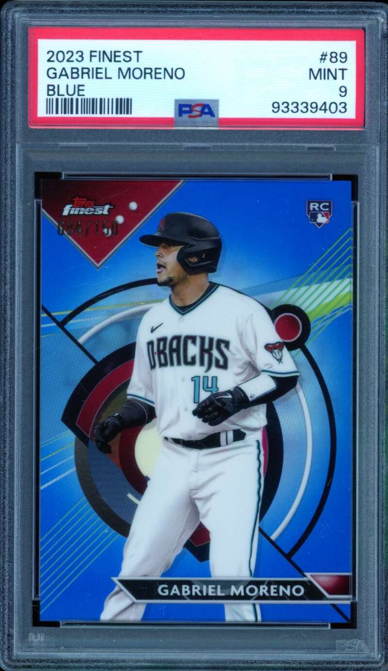 Gabriel Moreno Rookie Card 2023 Finest Blue #89 PSA 9 Image 1