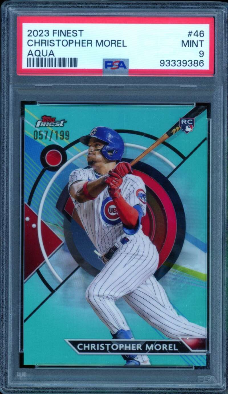 Christopher Morel Rookie Card 2023 Finest Aqua #46 PSA 9 Image 1