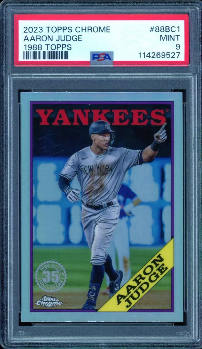 Aaron Judge Card 2023 Topps Chrome 1988 Topps #88Bc1 PSA 9 Image 1