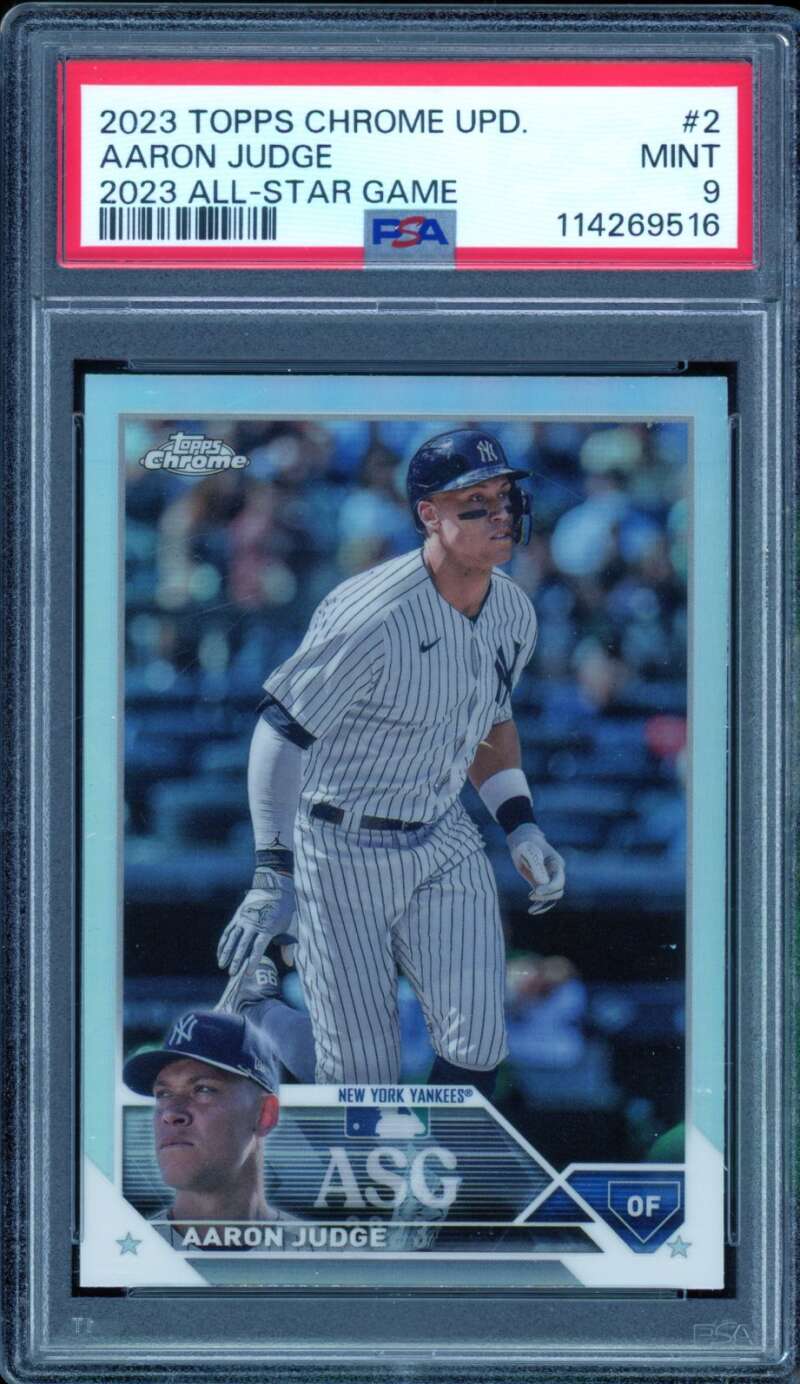 Aaron Judge Card 2023 Topps Chrome Update All Star Game #2 PSA 9 Image 1