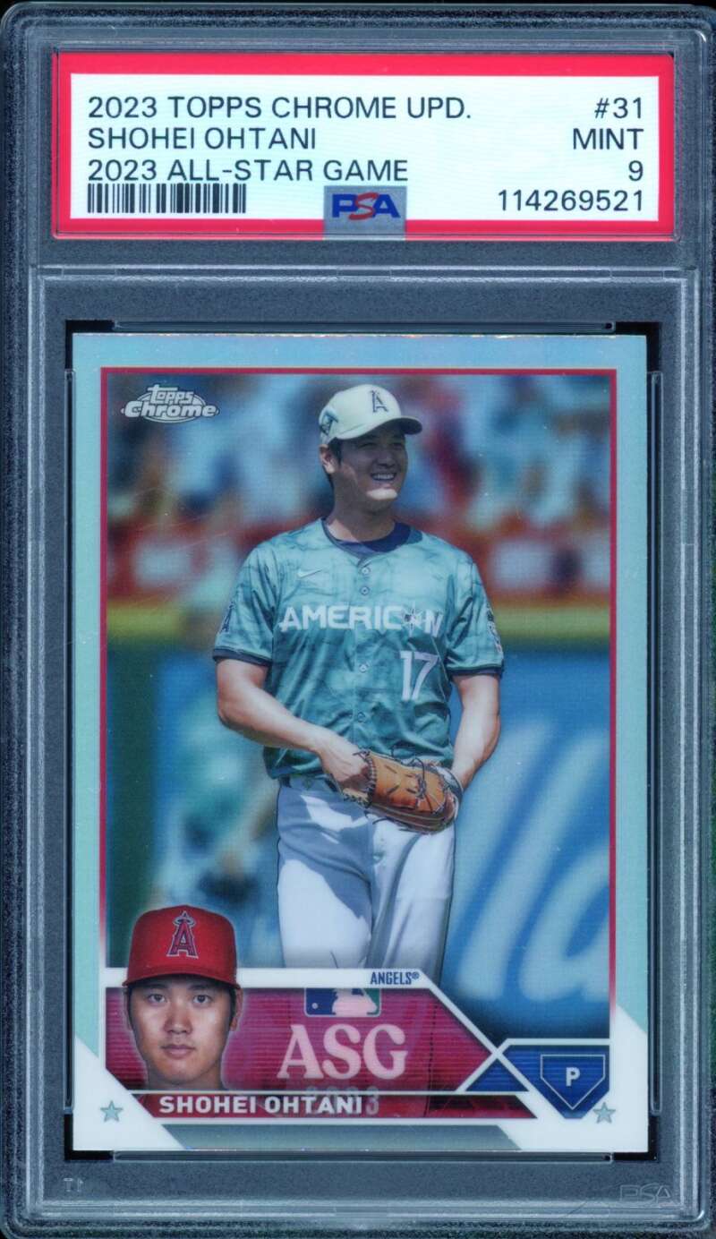 Shohei Ohtani Card 2023 Topps Chrome Update All Star Game #31 PSA 9 Image 1