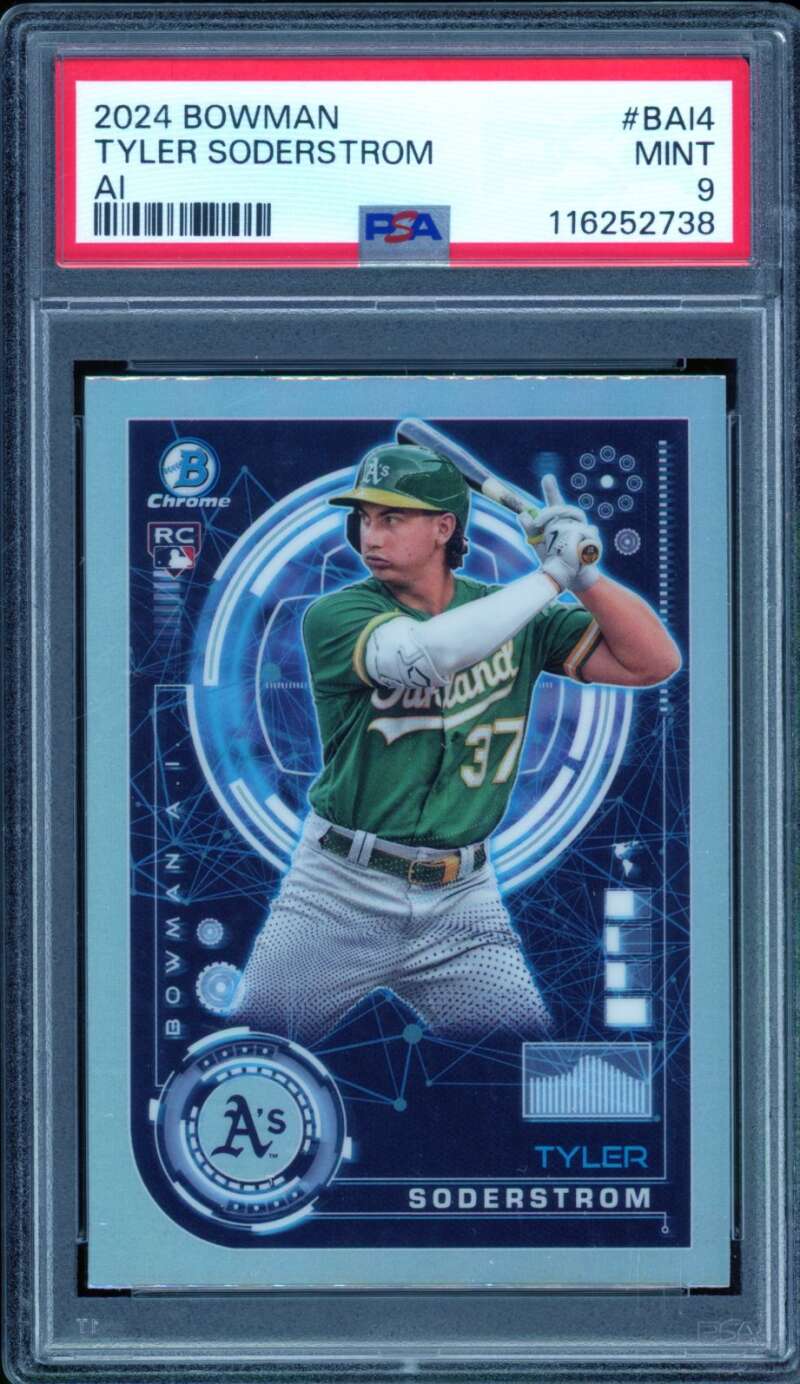 Tyler Soderstrom Rookie Card 2024 Bowman AI #Bai4 PSA 9 Image 1