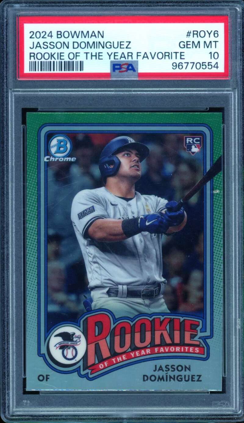 Jasson Dominguez Rookie 2024 Bowman Rookie Of The Year Favorite #ROY6 PSA 10 Image 1