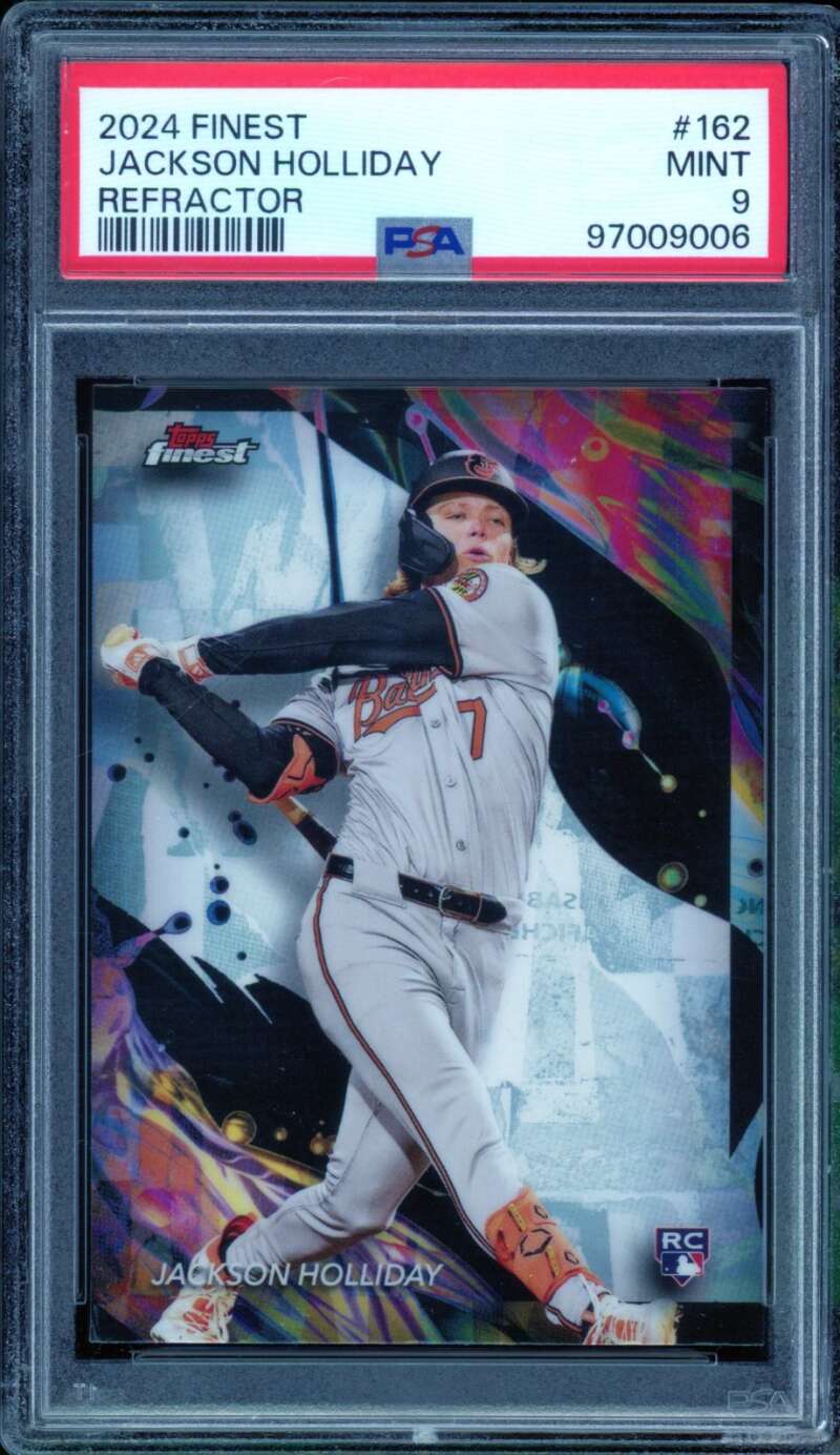Jackson Holliday Rookie Card 2024 Finest Refractor #162 PSA 9 Image 1