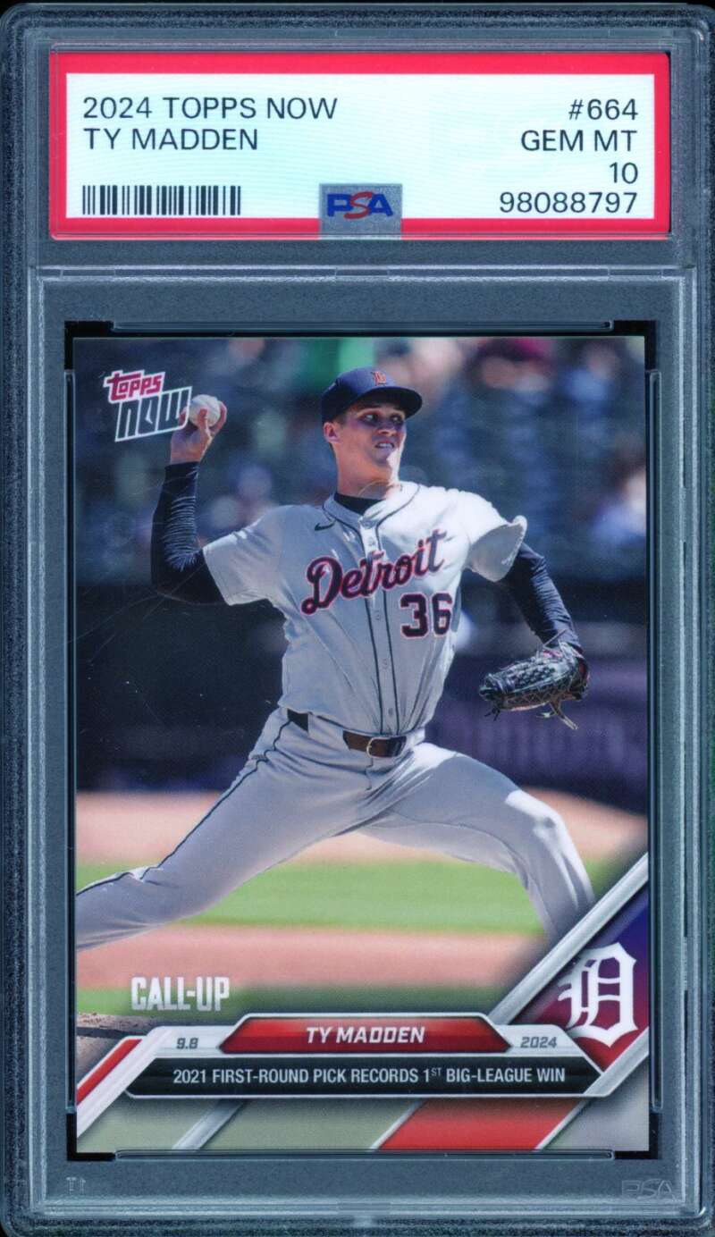 Ty Madden Card 2024 Topps Now #664 PSA 10 Image 1