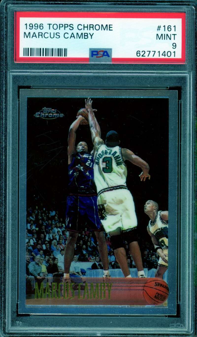 Marcus Camby Rookie Card 1996-97 Topps Chrome #161 PSA 9 Image 1