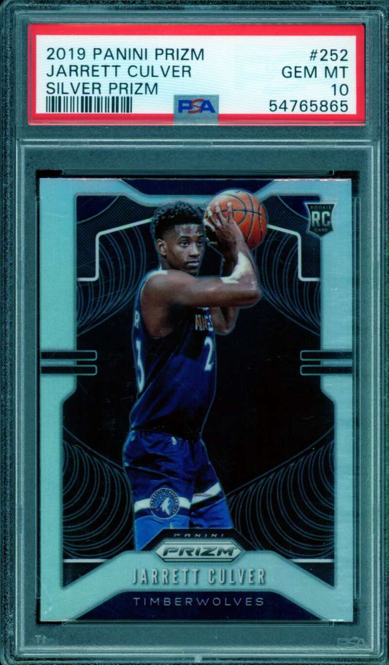 Jarrett Culver Rookie Card 2019-20 Panini Silver Prizm #252 PSA 10 Image 1