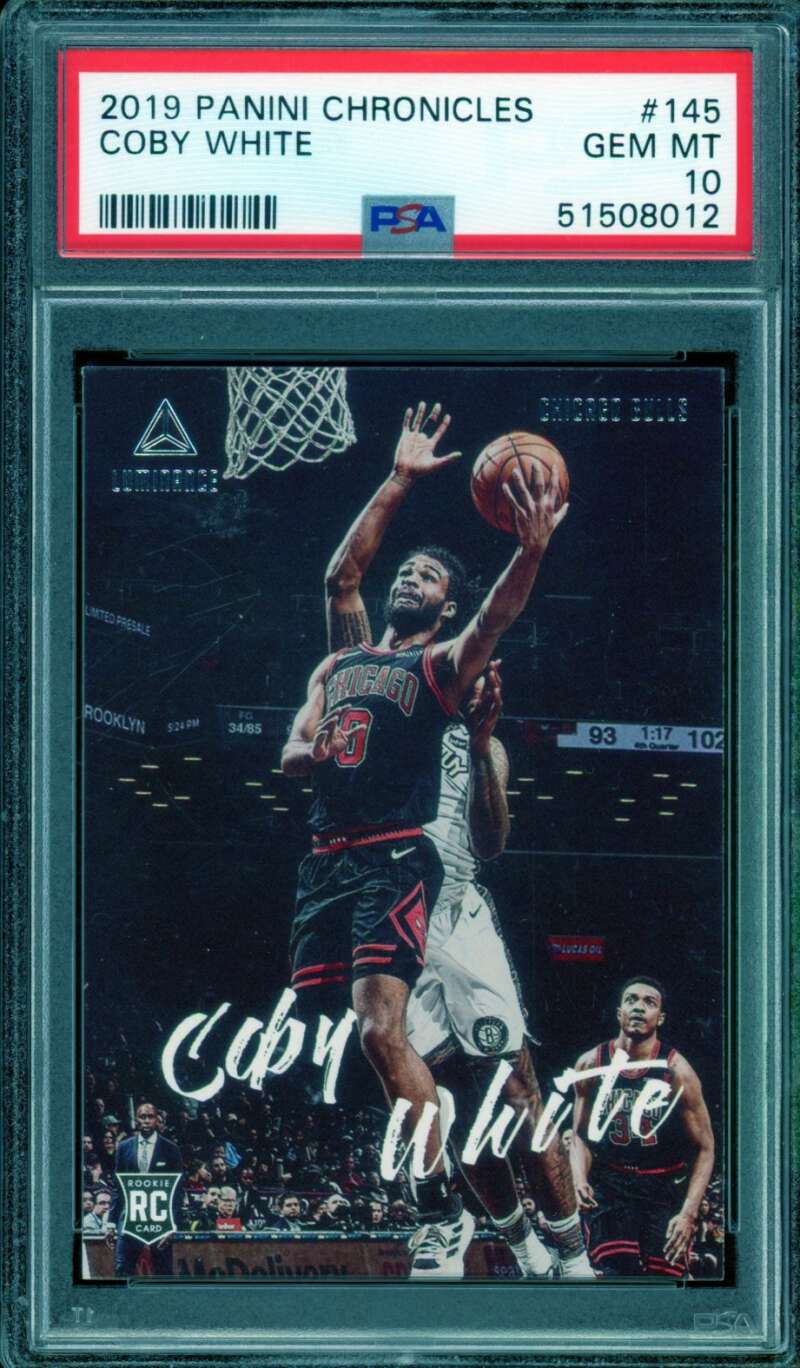 Coby White Rookie Card 2019-20 Panini Chronicles #145 PSA 10 Image 1