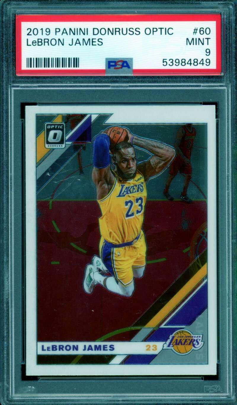 LeBron James Card 2019-20 Panini Donruss Optic #60 PSA 9 Image 1