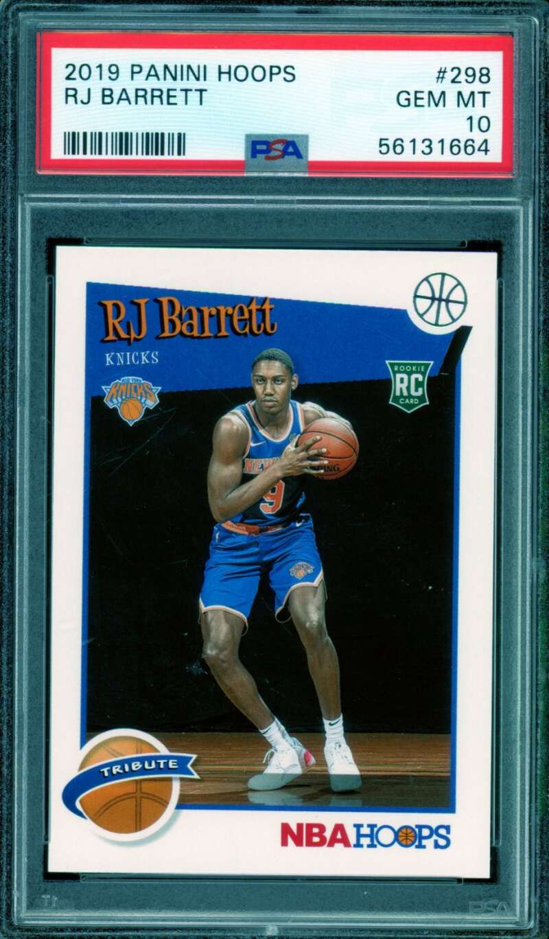 RJ Barrett Rookie Card 2019-20 Panini Hoops #298 PSA 10 Image 1