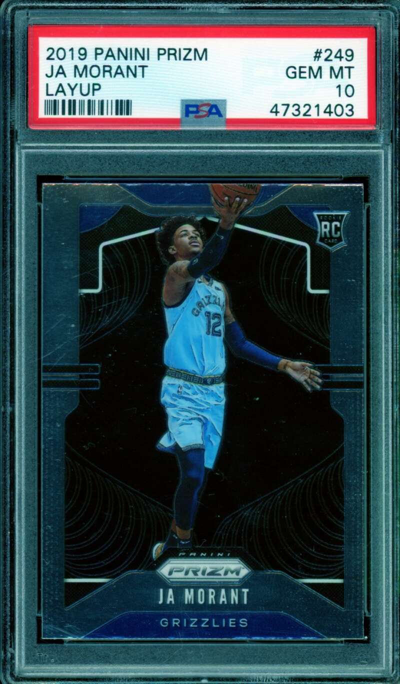 Ja Morant Rookie Card 2019-20 Panini Prizm Layup #249 PSA 10 Image 1