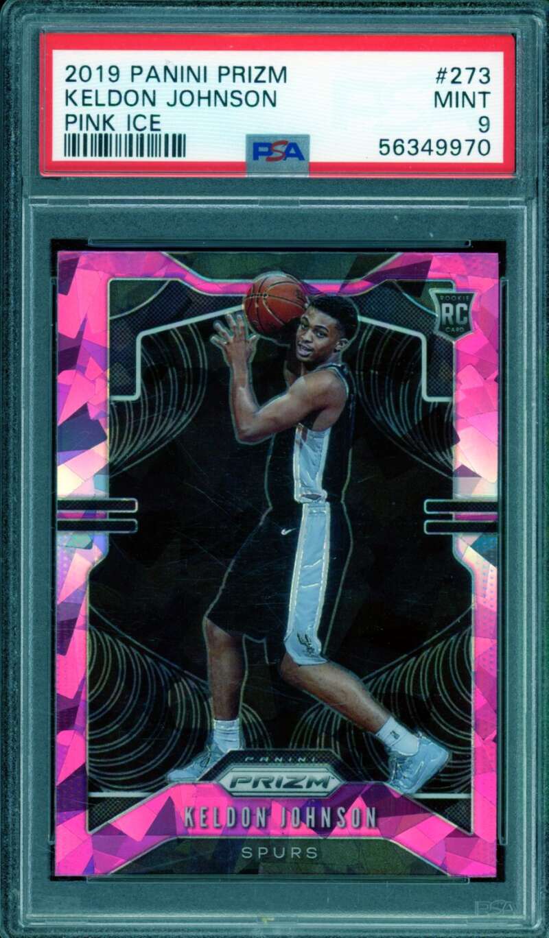 Keldon Johnson Rookie Card 2019-20 Panini Prizm Pink Ice #273 PSA 9 Image 1