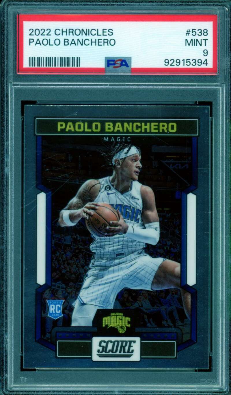 Paolo Banchero Rookie Card 2022-23 Chronicles #538 PSA 9 Image 1