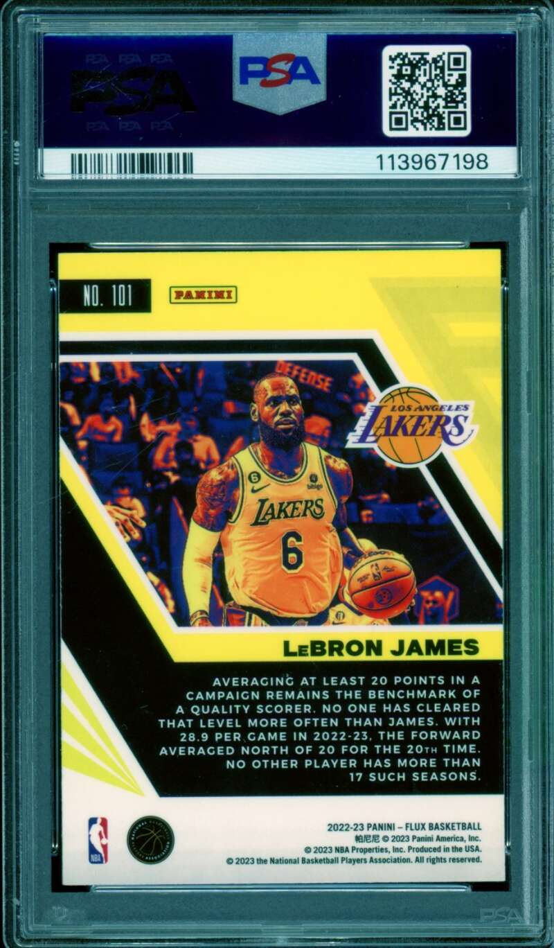 LeBron James Card 2022-23 Panini Flux #101 PSA 9 Image 2