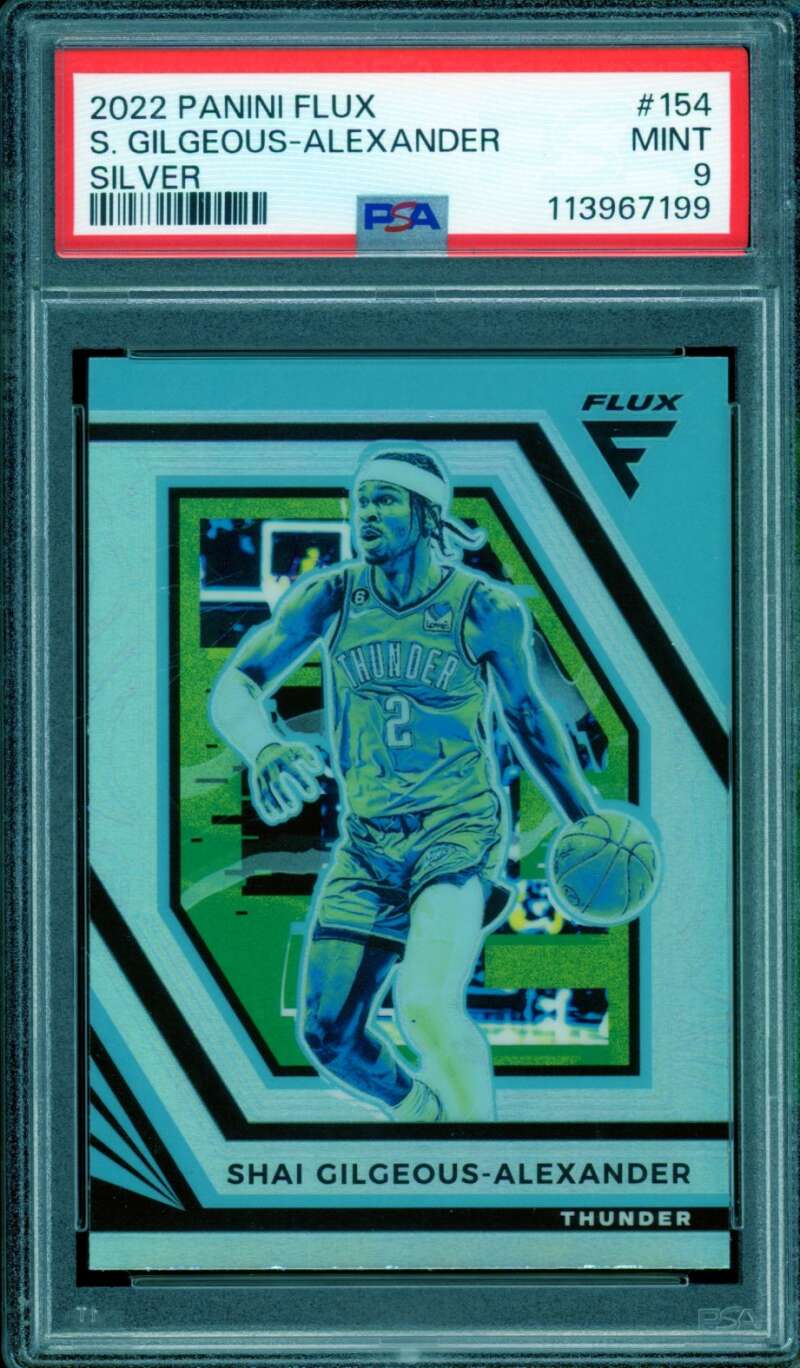 Shai Gilgeous-Alexander Card 2022-23 Panini Flux Silver (pop 3) #154 PSA 9 Image 1