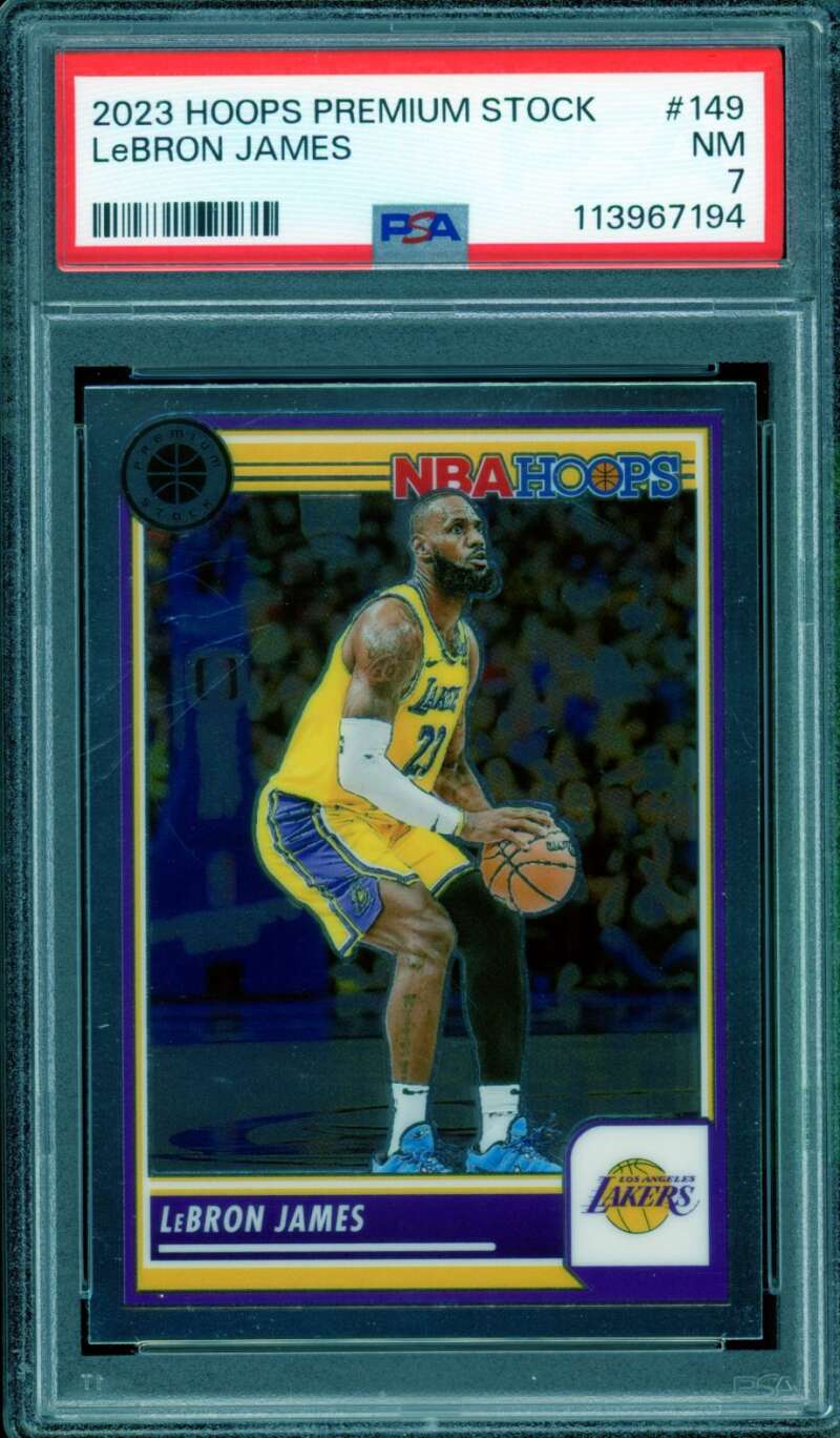 LeBron James Card 2023-24 Hoops Premium Stock #149 PSA 7 Image 1