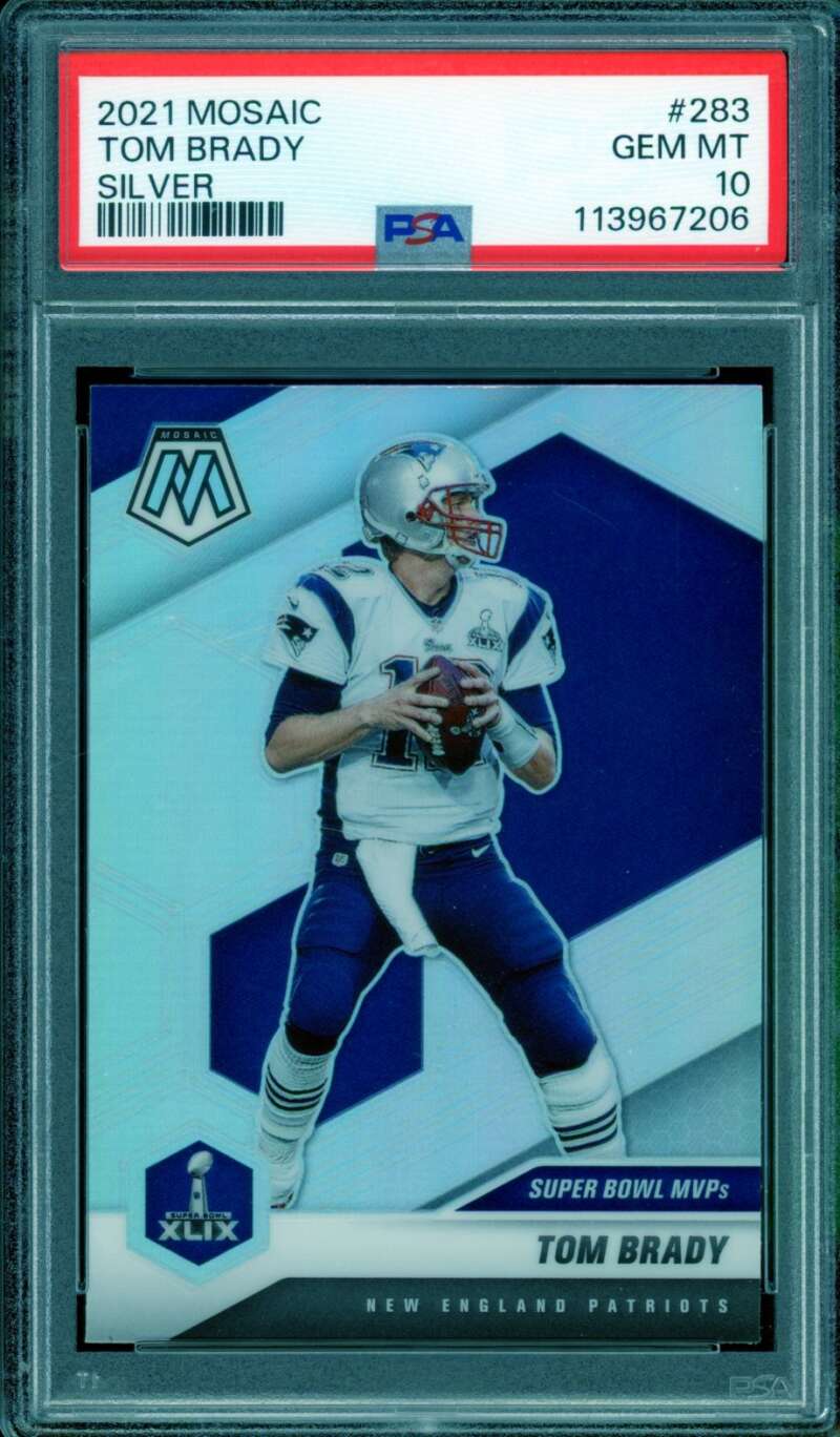 Tom Brady Card 2021 Mosaic Silver #283 PSA 10 Image 1