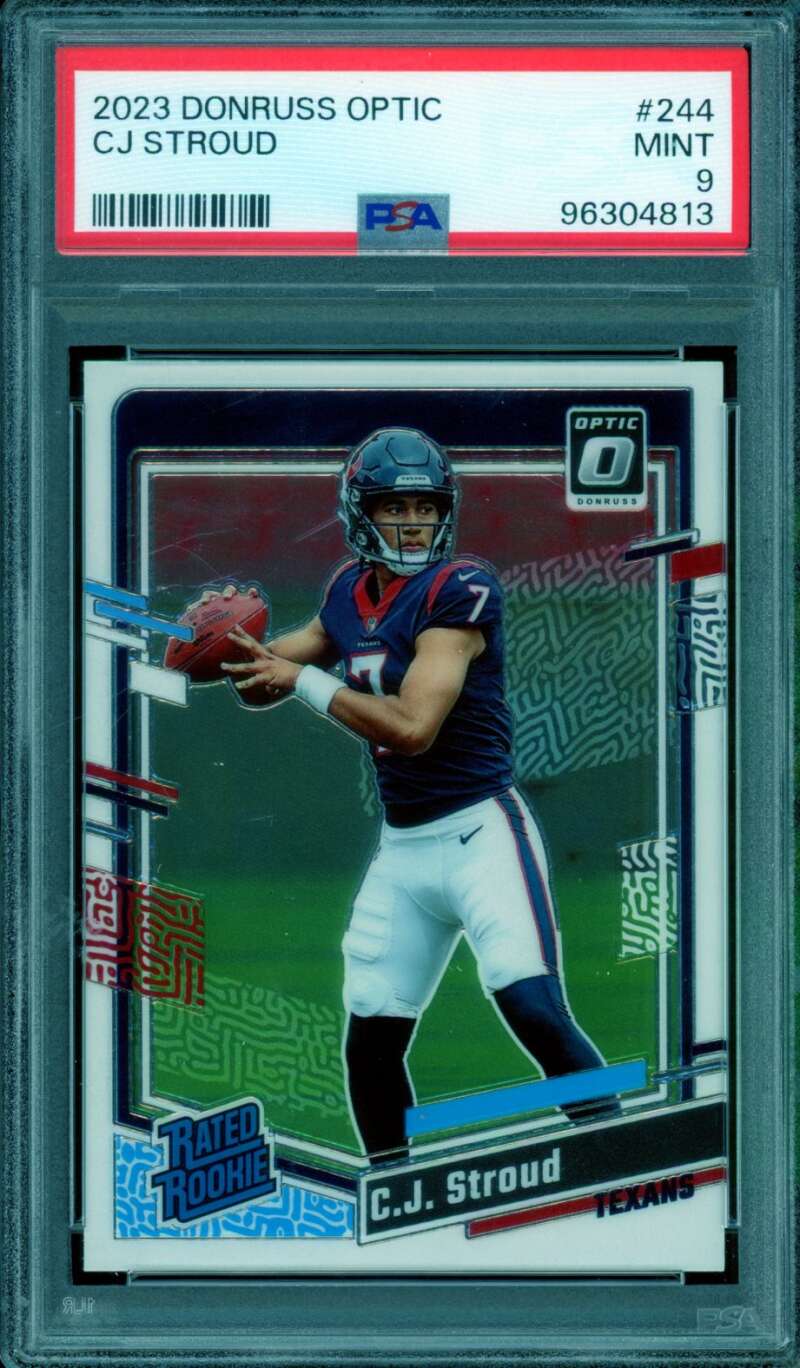 C.J. Stroud Rookie Card 2023 Donruss Optic #244 PSA 9 Image 1