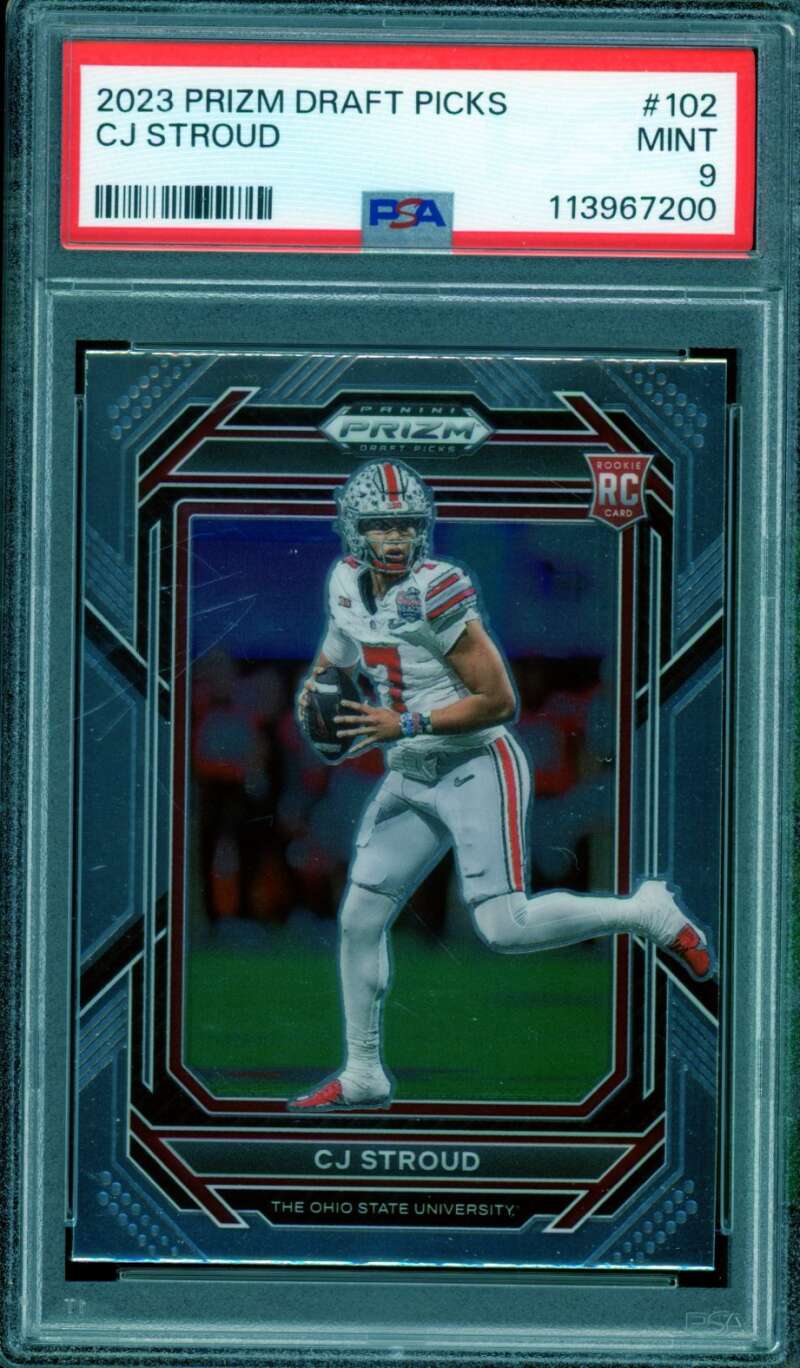 C.J. Stroud Rookie Card 2023 Prizm Draft Picks #102 PSA 9 Image 1