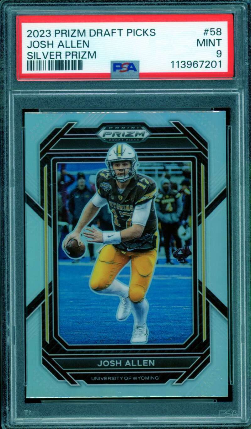 Josh Allen Card 2023 Prizm Draft Picks Silver #58 PSA 9 Image 1