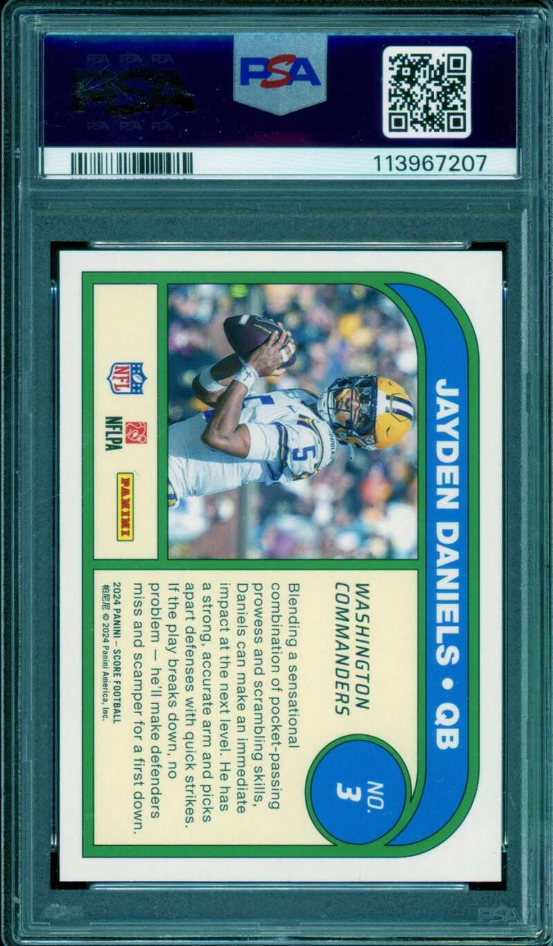 Jayden Daniels Rookie Card 2024 Score Protential Pink (pop 15) #3 PSA 10 Image 2