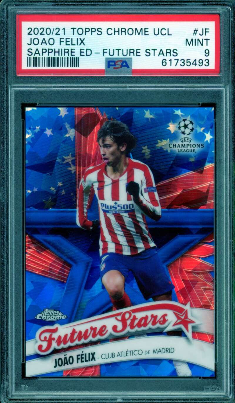 Joao Felix Card 2020-21 Topps Chrome Ucl Sapphire Future Stars #JF PSA 9 Image 1