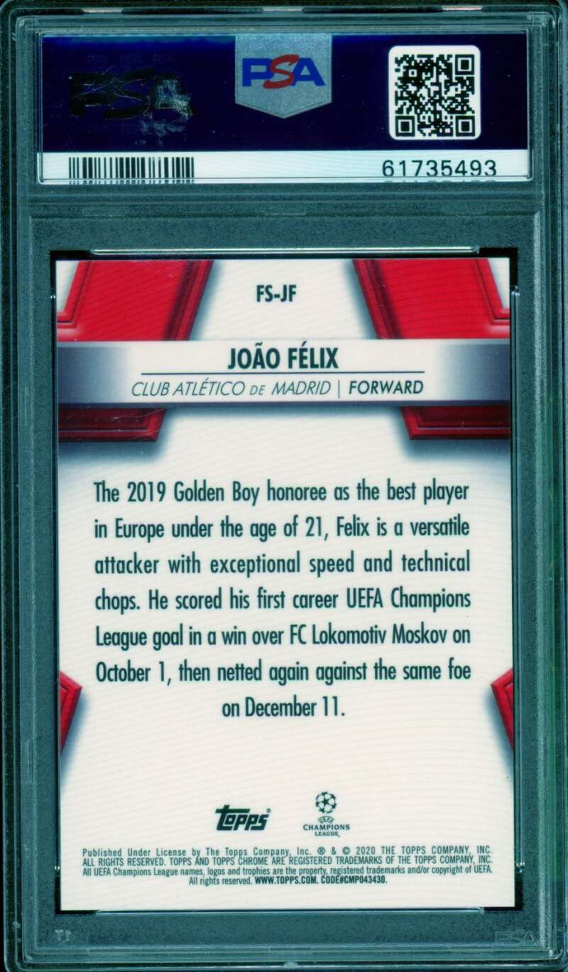 Joao Felix Card 2020-21 Topps Chrome Ucl Sapphire Future Stars #JF PSA 9 Image 2