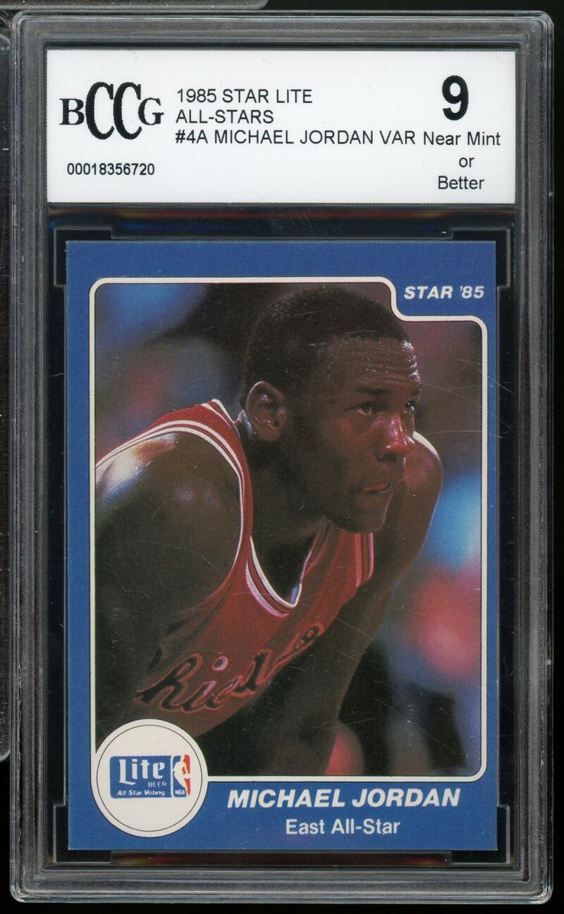 1985 Star Lite All-Stars #4 Michael Jordan Rookie Card BGS BCCG 9 Near Mint+ Image 1