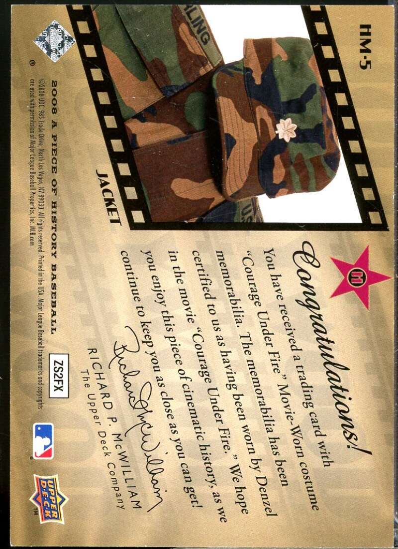 Denzel Washington 2008 UD Piece of History Hollywood Courage Under Fire Army #5  Image 2