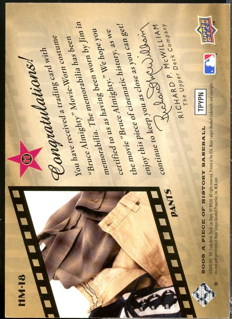 Jim Carrey 2008 UD A Piece of History Hollywood Mem Bruce Almighty Pants #18  Image 2
