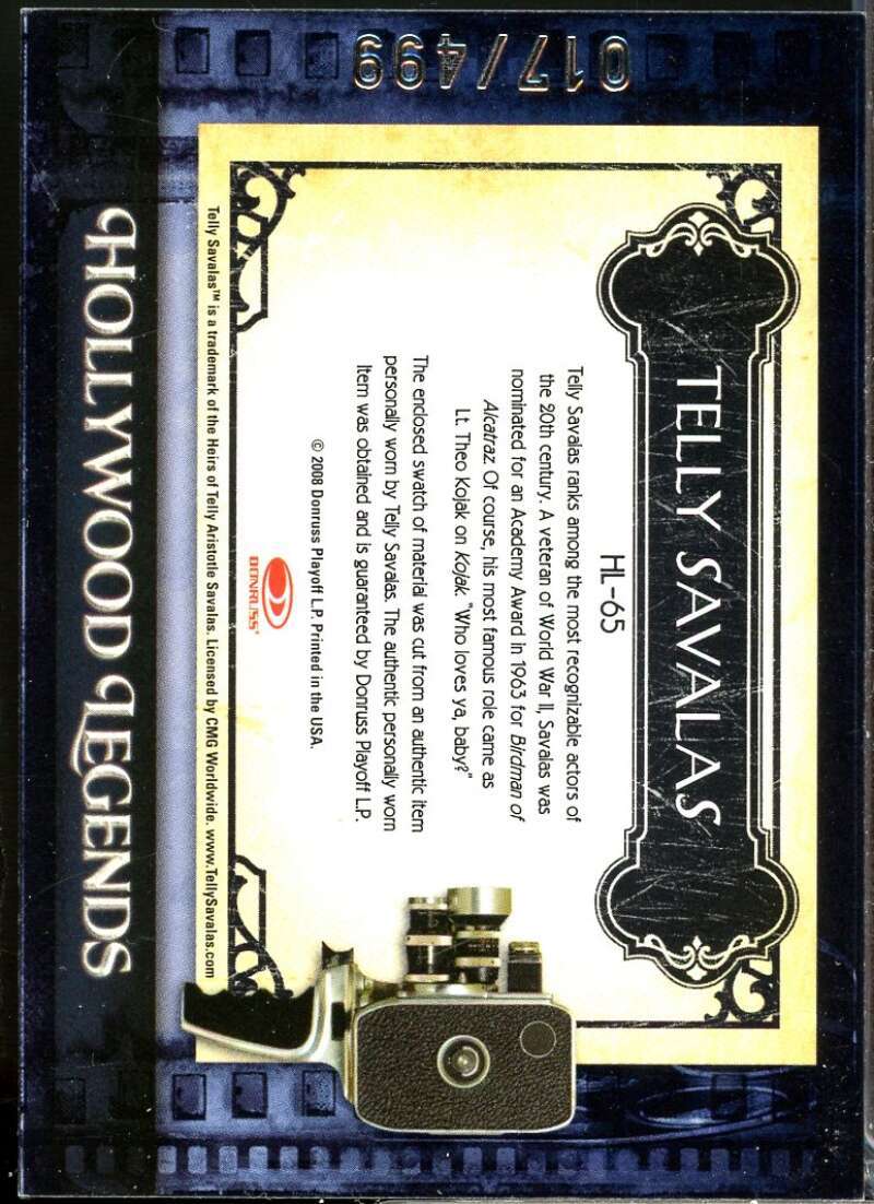 Telly Savalas 2008 Americana II Hollywood Legend Material Silver Screen /499 65  Image 2