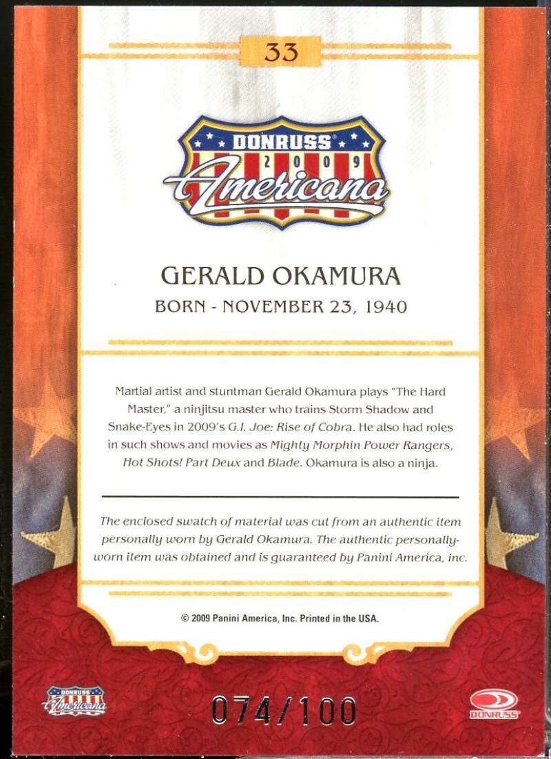 Gerald Okamura Card 2009 Americana Stars Material Silver Proofs /100 #33  Image 2