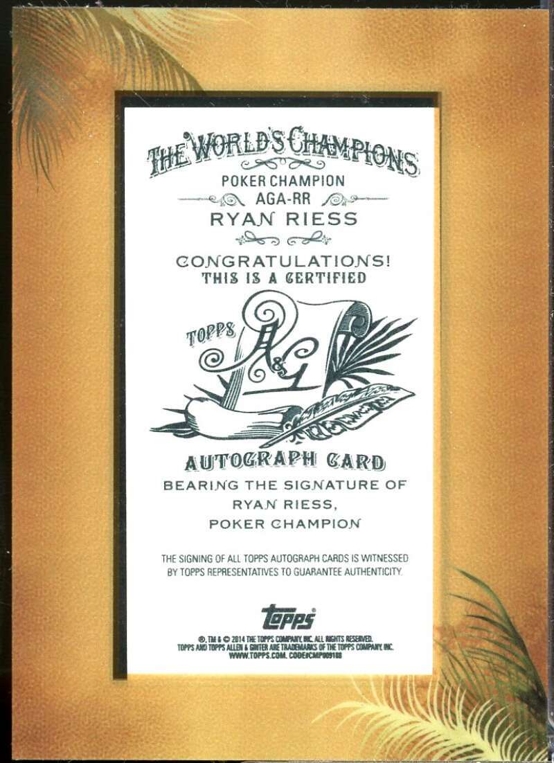 Ryan Riess Card 2014 Topps Allen and Ginter Framed Mini Autographs #AGARR  Image 2