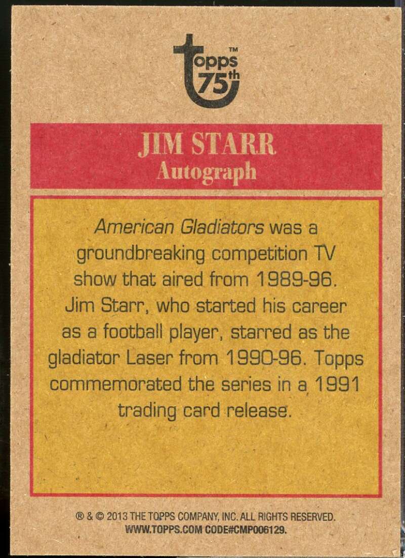Jim Starr Card 2013 Topps 75th Anniversary Autographs #NNO  Image 2