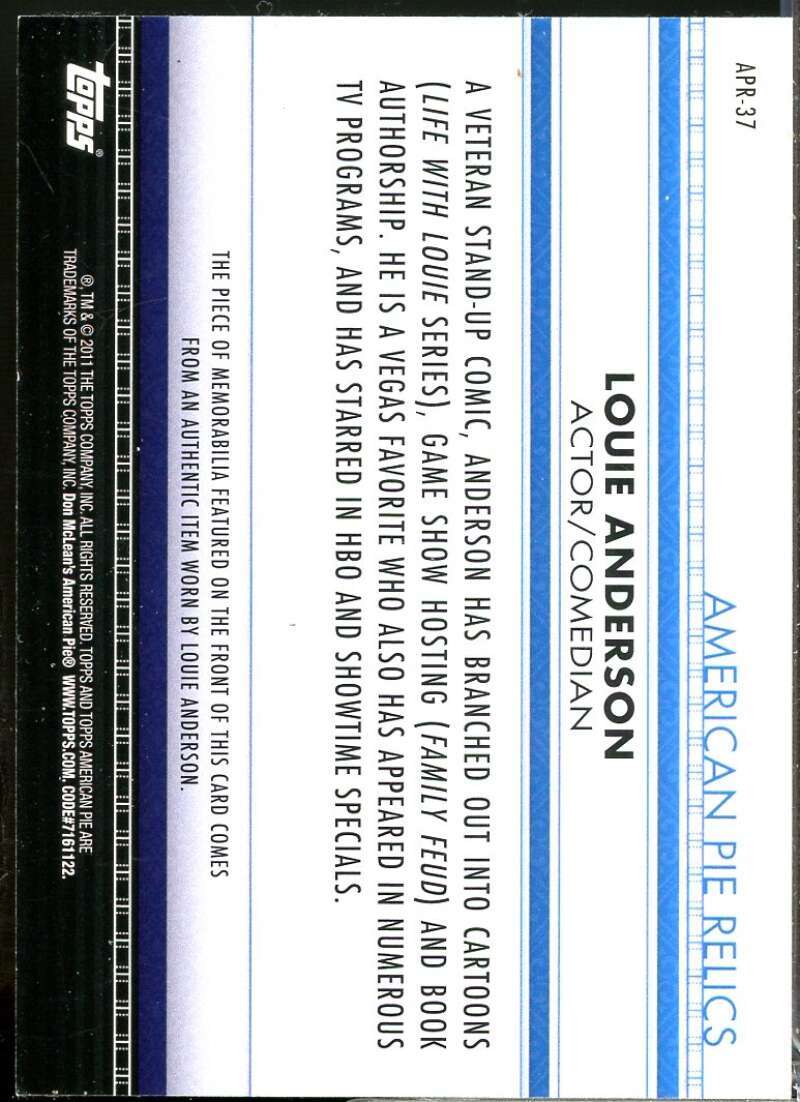 Louie Anderson Card 2011 Topps American Pie Relics #APR37  Image 2