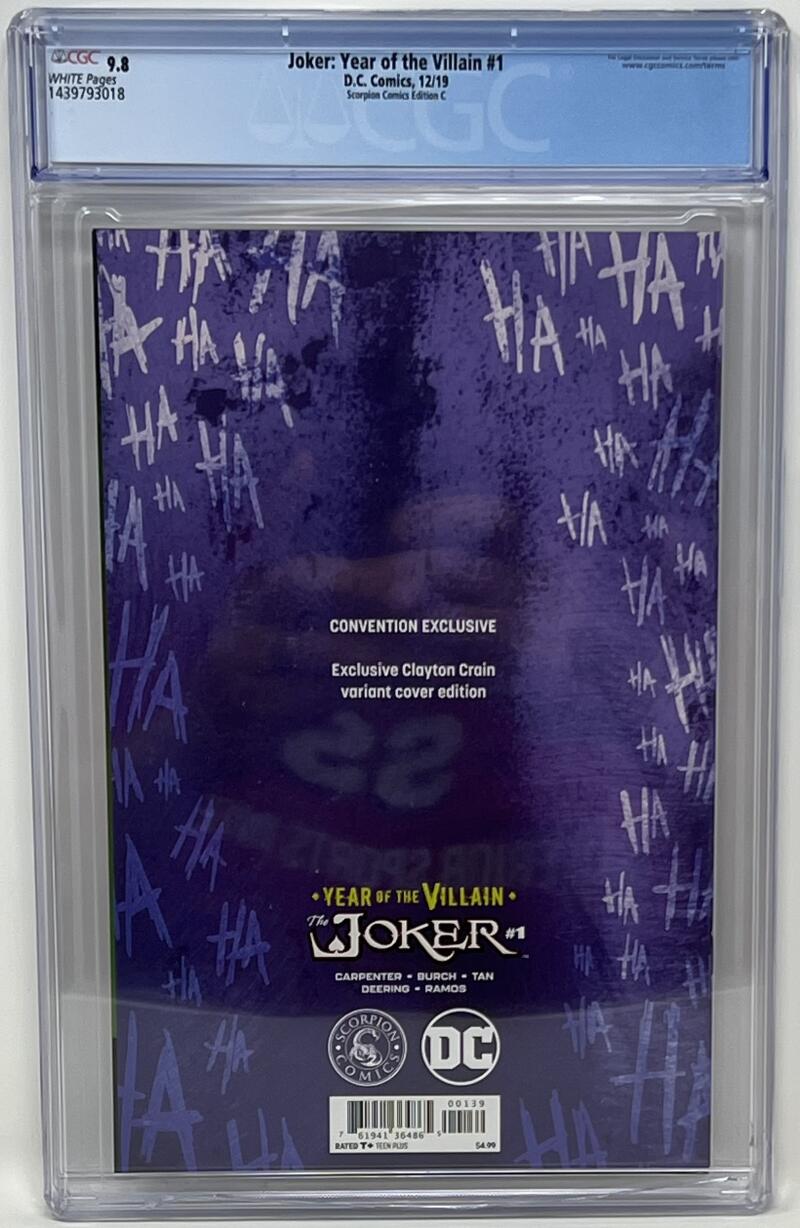 Joker : Year Of The Villain #1 D.C. Comic, 12/19 CGC Universal Grade 9.8 Image 2