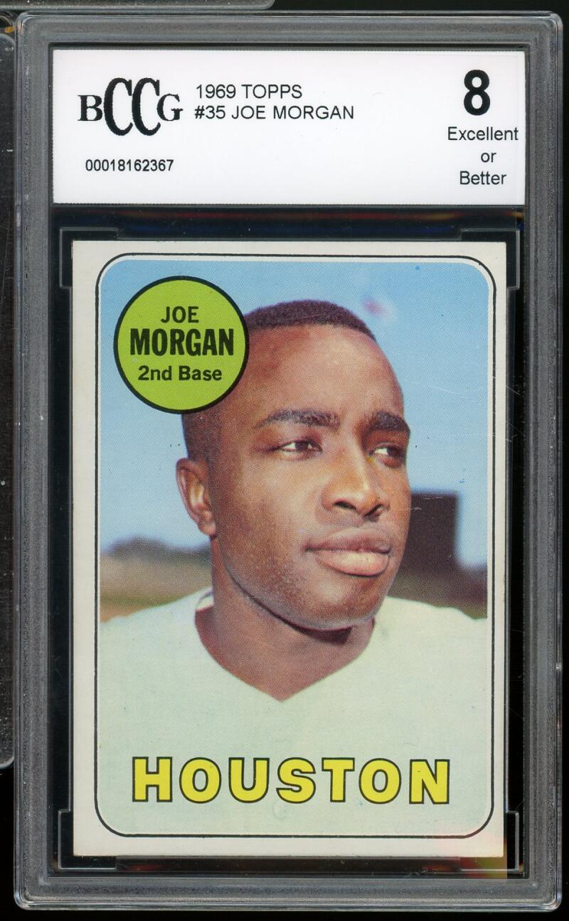 1969 Topps #35 Joe Morgan Card BGS BCCG 8 Excellent+ Image 1