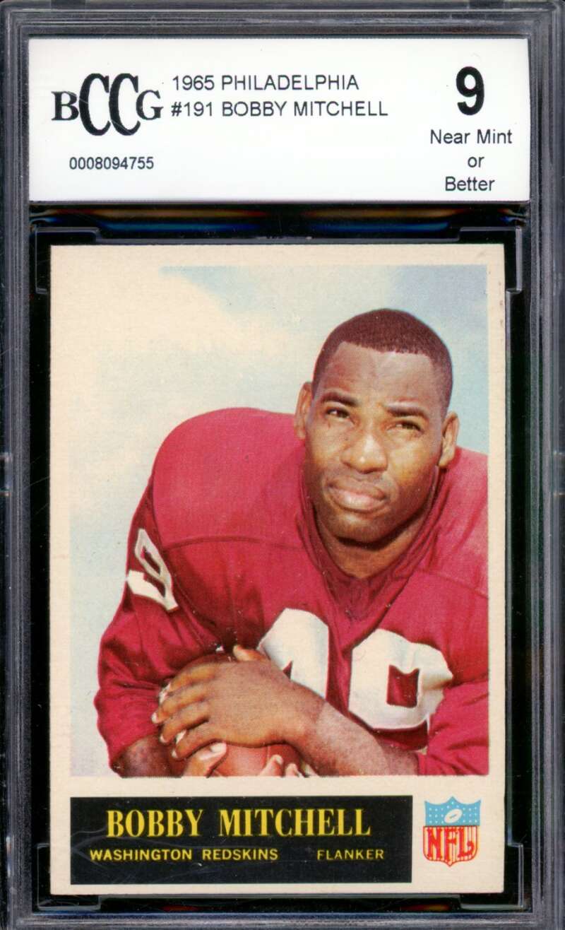 1965 Philadelphia #191 Bobby Mitchell Card BGS BCCG 9 Near Mint+ Image 1