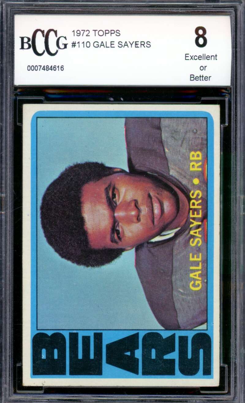 1972 Topps #110 Gale Sayers Card BGS BCCG 8 Excellent+ Image 1